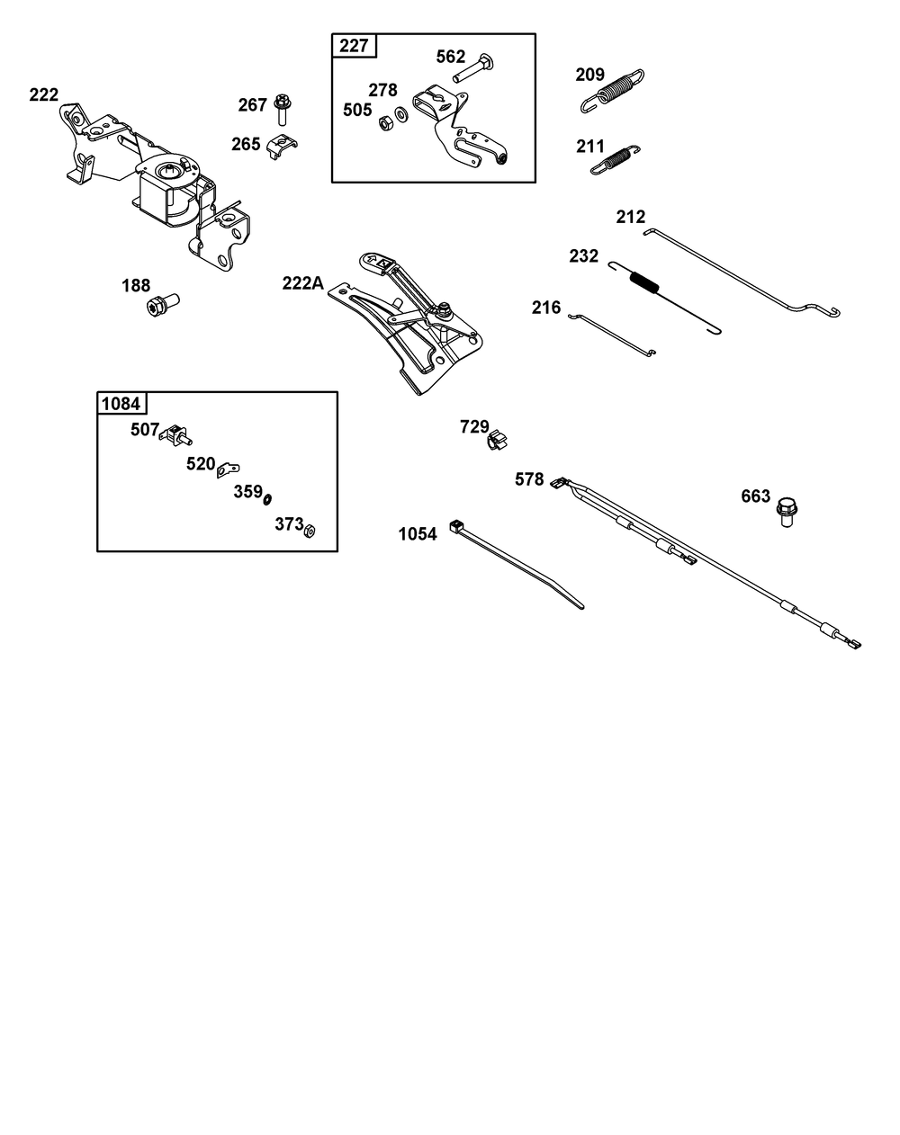 Controls Group Diagram and Parts List for 356447-0636-G1 200000 - 399999 Briggs and Stratton Engine